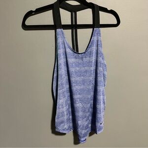 Nike pro purple stripes, black t back workout tank